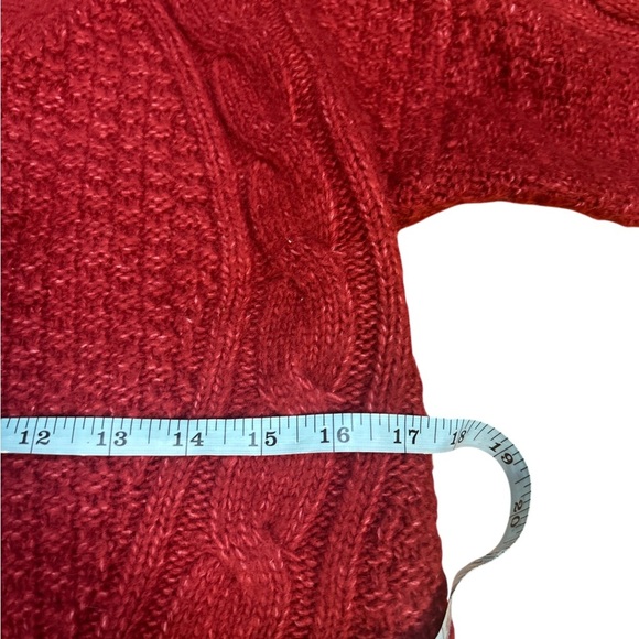 Abercrombie Wool Cable Knit Button Cardigan Sweater Red XS (Runs Large) - Picture 8 of 8